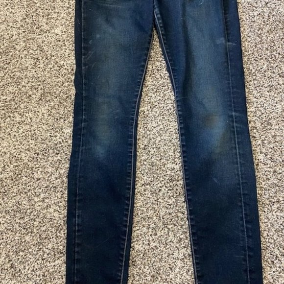 LUCKY BRAND Dark-Med Wash BLUE STRETCH Ankle JEANS * BROOKLYN SKINNY * sz 2 / 26 - Picture 5 of 12